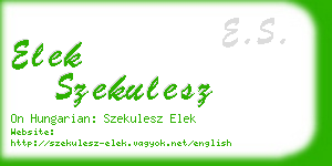 elek szekulesz business card